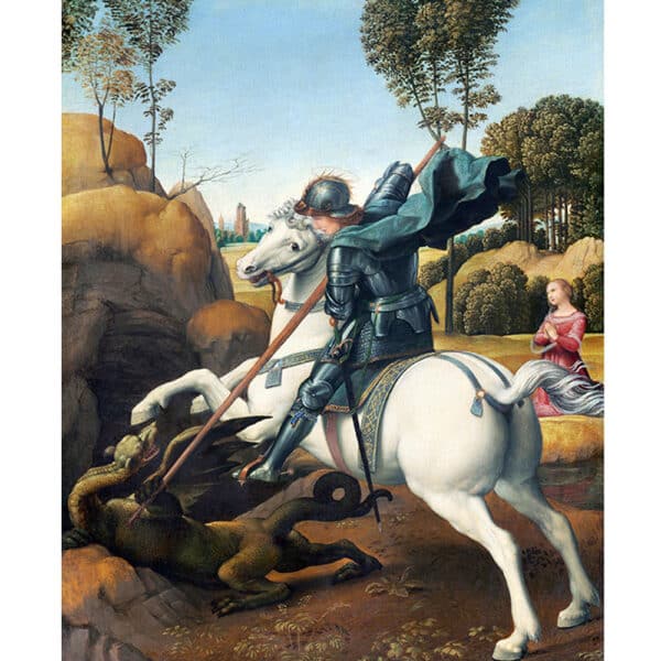 Lienzo 'San Jorge y el Dragón de Raphael Raffaello'